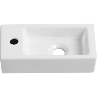 CERANO Keramické umývadlo Roberto, závesné ľavé biela lesklá 36,5x18 cm CER-417206L