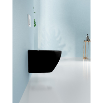 CERANO Keramický závesný bidet Fizo čierna lesklá 36x37x49 cm CER-417398
