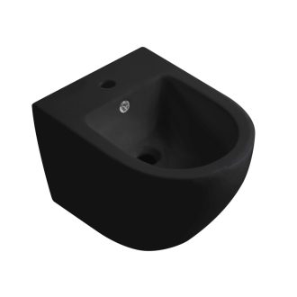 CERANO Keramický závesný bidet Fizo čierna matná 36x37x49 cm CER-417404