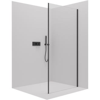 CERANO Sprchová zástena Porte L/P čierna matná, transpar.sklo 70x195 cm, pevná CER-413450
