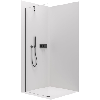 CERANO Sprchová zástena pre dvere L/P čierna matná, transp.sklo 80x190 cm, pevná CER-420267