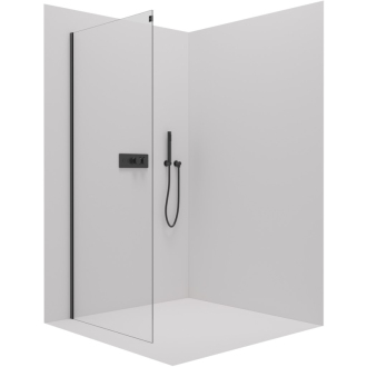 CERANO Sprchová zástena Santoro L/P čierna matná, transp.sklo 70x195 cm pevná CER-429718