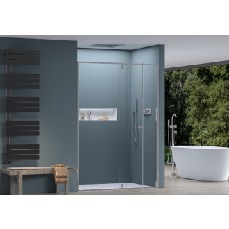 CERANO Sprchové krídlové dvere Santini L/P chróm, transparentné sklo 140x195 cm CER-426214
