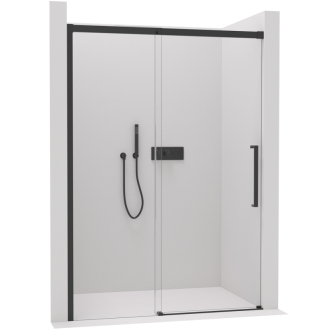 CERANO Sprchové posuvné dvere Lantono L/P čierna matná, transp.sklo 130x195 cm CER-432049