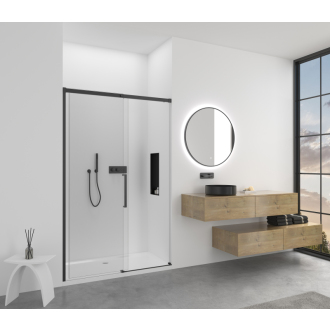 CERANO Sprchové posuvné dvere Lantono L/P čierna matná, transp.sklo 150x195 cm CER-432055