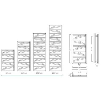 radiátor TRICK 530 x 1847 mm, C31 black mat RADTRK501831