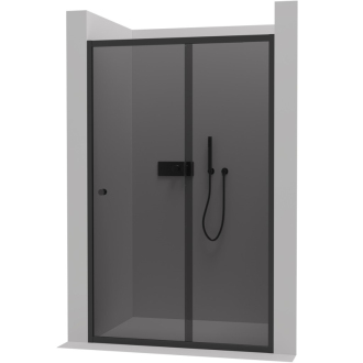 CERANO Sprchové posuvné dvere Varone L/P čierna matná, grafitové sklo 130x195 cm CER-429535