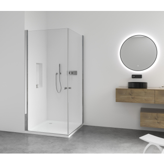 CERANO Sprchovací kút Antelo Duo L/P chróm, transparentné sklo 90x90 cm krídlový CER-433293