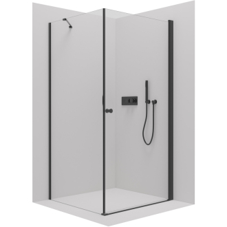 CERANO Sprchovací kút Antelo L/P čierna matná, transp.sklo 100x90 cm krídlový CER-433992