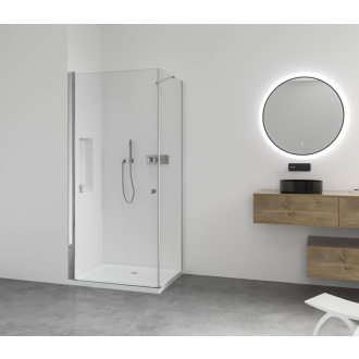 CERANO Sprchovací kút Antelo L/P chróm, transparentné sklo 100x90 cm krídlový CER-433371