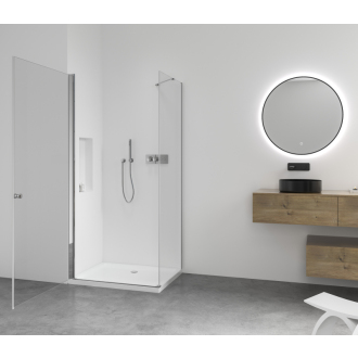 CERANO Sprchovací kút Antelo L/P chróm, transparentné sklo 100x90 cm krídlový CER-433371