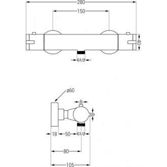 MEXEN KAI sprchová batéria-termostatická, chróm 77100-00