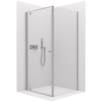 CERANO Sprchovací kút Ferri L/P chróm, transparentné sklo 80x80 cm krídlový CER-427438