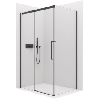 CERANO Sprchovací kút Lantono L/P čierna matná, transp.sklo 150x80 cm posuvný CER-433205
