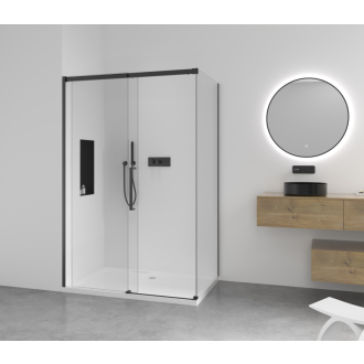 CERANO Sprchovací kút Lantono L/P čierna matná, transp.sklo 150x80 cm posuvný CER-433205