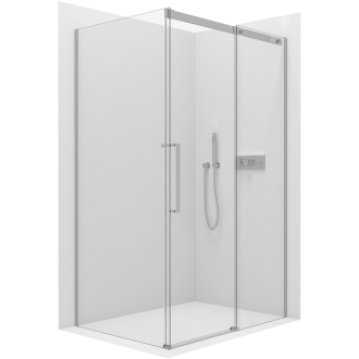 CERANO Sprchovací kút Lantono L/P chróm, transparentné sklo 100x80 cm posuvný CER-432151