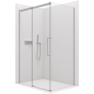 CERANO Sprchovací kút Lantono L/P chróm, transparentné sklo 100x80 cm posuvný CER-432151