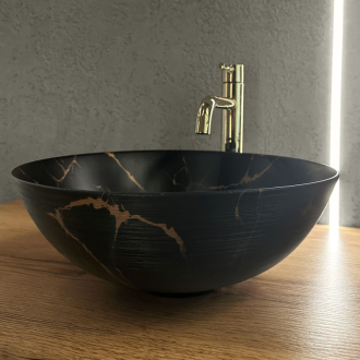 Rea Umývadlo na dosku Stella Black Marble Brush REA-U9086