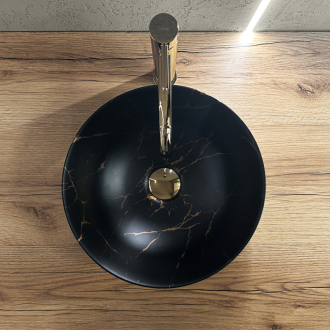 Rea Umývadlo na dosku Stella Black Marble Brush REA-U9086