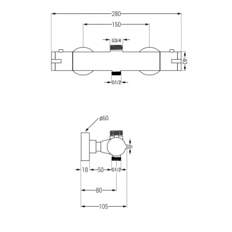 MEXEN KAI sprchová batéria-termostatická, chróm 77150-00