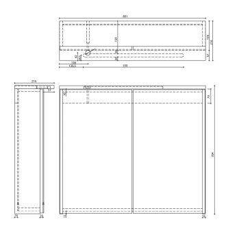 KAWA STRIP galerka s LED osvetlením 80x70x22cm, biela WGL80S