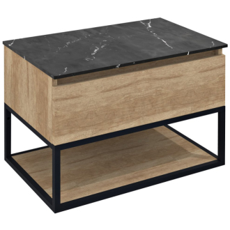 SKARA umývadlová skrinka 80x50x45cm, čierna mat/dub alabama CG008-2222