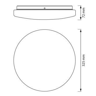 Kúpeľňové stropné svietidlo, priemer 325mm, 1800lm, 24W, 4000K, IP44