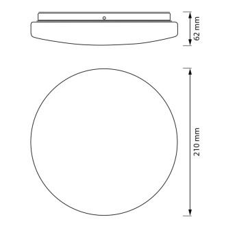 Kúpeľňové stropné svietidlo, priemer 210mm, 900lm, 12W, 3000K, IP44