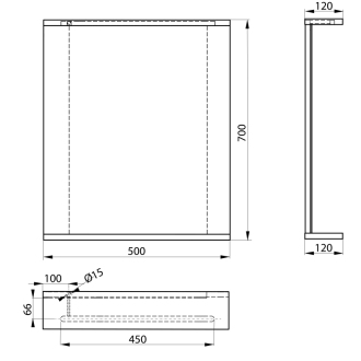 KORIN STRIP zrkadlo s LED osvetlením 50x70x12cm KO395S