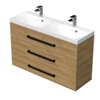 CUBE WC skriňa s um. 120x40x76,5 dub h CUBE2C1203DH