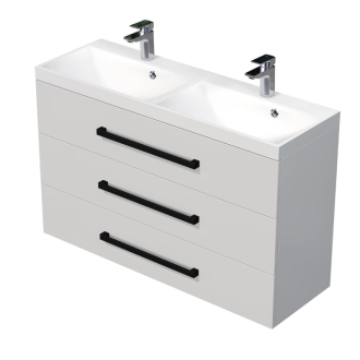 CUBE WC skriňa s um. 120x40x76,5 biela lesk CUBE2C1203BL