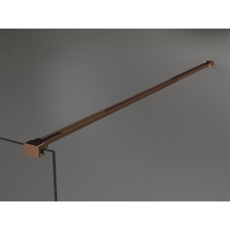 Mexen Kyoto voľne stojaca sprchová stena 150 x 200 cm, čierny vzor 8 mm, ružové zlato - 800-150-002-60-70
