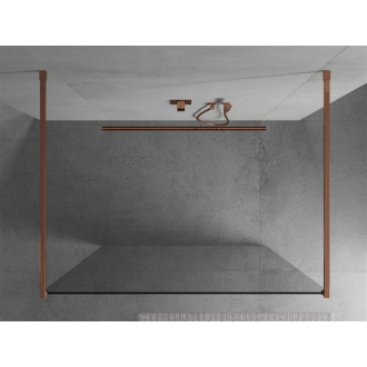 Mexen Kyoto voľne stojaca sprchová stena 180 x 200 cm, 8 mm transparentná, ružové zlato - 800-180-002-60-00
