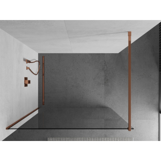 Mexen Kyoto Walk-in sprchová stena 75 x 200 cm, 8 mm transparentné, ružové zlato - 800-075-101-60-00