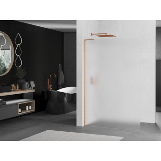 Mexen Kyoto L Walk-in sprchová stena 100 x 200 cm, mráz, kartáčovaná meď 800-100-103-65-30
