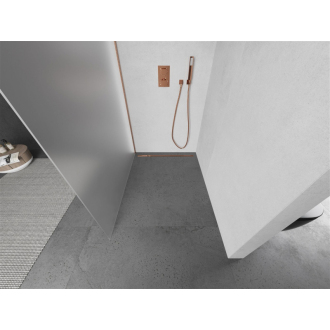 Mexen Kyoto L Walk-in sprchová stena 100 x 200 cm, mráz, kartáčovaná meď 800-100-103-65-30