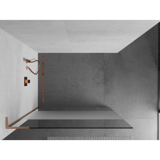 Mexen Kioto L Walk-in sprchová stena 110x200, transp./mráz, kefa. meď 800-110-103-65-35