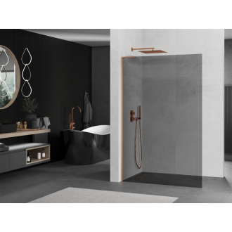 Mexen Kioto L Walk-in sprchová stena 70x200 cm, grafit, kartáčovaná meď 800-070-103-65-40