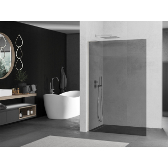 Mexen Kioto L Walk-in sprchová stena 70x200 cm, grafit, kartáčovaný nikel 800-070-103-97-40