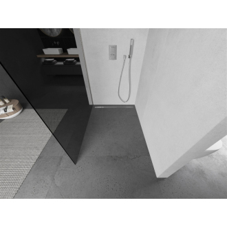 Mexen Kioto L Walk-in sprchová stena 90x200 cm, grafit, kartáčovaný nikel 800-090-103-97-40