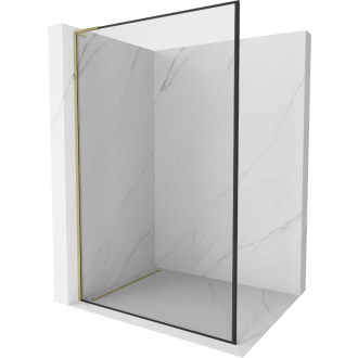 Mexen Kyoto L Walk-in sprchová stena 50 x 200 cm, čierny vzor, zlatá - 800-050-103-50-70