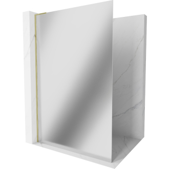 Mexen Kyoto L Walk-in sprchová stena 80 x 200 cm, zrkadlo, zlatá - 800-080-103-50-50