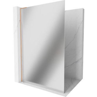 Mexen Kioto L Walk-in sprchová stena 80x200 cm, zrkadlo, kartáčovaná meď 800-080-103-65-50