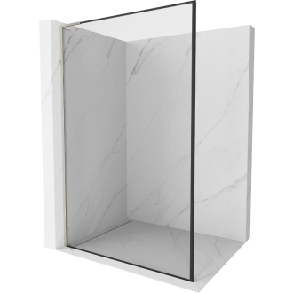Mexen Kioto L Walk-in sprchová stena 100x200, čierny vzor, brúsený nikel 800-100-103-97-70