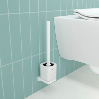 Nimco Maya biela MAB 29094KN-HR-05 Toaletná WC kefa s hranatou rukoväťou