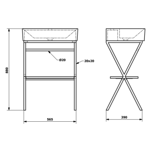 FERRO podstavec s umývadlom 600x880x420mm SKA560-1-02