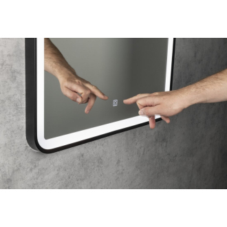 SWIDA zrkadlo s LED osvetlením 60x80cm, dotykový senzor, stmievateľné, čierna mat SW060