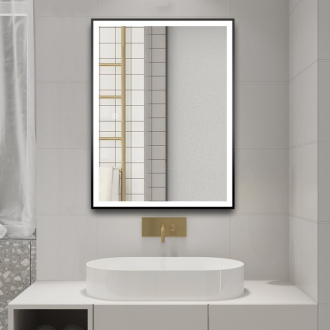 CORNA zrkadlo s LED osvetlením 60x80cm, dotykový senzor, stmievateľné, čierna mat CN060
