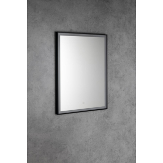 CORNA zrkadlo s LED osvetlením 60x80cm, dotykový senzor, stmievateľné, čierna mat CN060