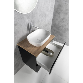 ALTAIR skrinka s doskou 68 cm, čierna mat/dub emporio AI670-01